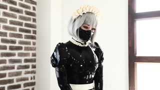 Rubber maid's cute hand job