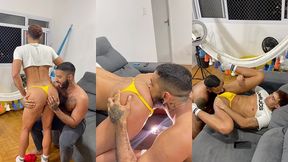 urso pauzudo comendo passivo de calcinha