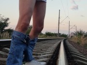 andkvcat masturbate dick on railroad tracks