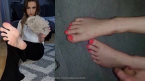 Her feet are so irresistible to touch &mdash;  lick and smell compilation