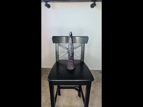 Sissy Candy Rides Her Huge 16 Inch Dildo and Squirts a Little