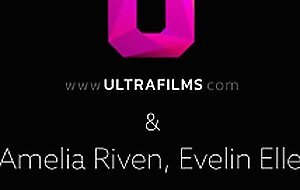 ULTRAFILMS Two best girlfriends Evelin Elle and Amelia Riven fucking on the bed