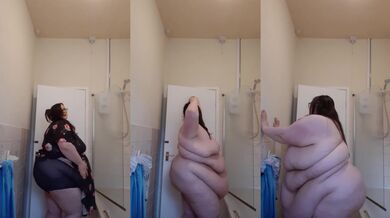 SSBBW SEXY FAT GIRL STRIP JIGGLE BELLY