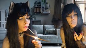 Smoke me, baby: Goth Maid lights one up for your pleasure