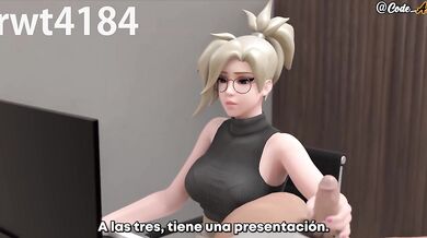 Mercy gets a thick creampie on her office desk