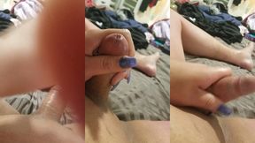 passable latina goddess plays with her pretty penis and explodes hard