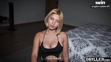 Watch me wreck my stepbro while his busty ex chokes on his cock