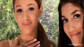 Lucky dude gets lucky with two sexy brunettes