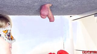 A brave cunt with mouth smashes nuts inside the new Ballbusting boxing vid