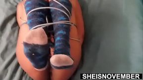 Teaching This Dirty Whore A Lesson, I Tie Up My Promiscuous Butt Naked Stepdaughter With Rope, Devious Hot Ebony Babe Sheisnovember Horny Old Stepdad Dominating Her Young Sexy Body, With Big Titties And Biggest Areolas Squeezed By Msnovember