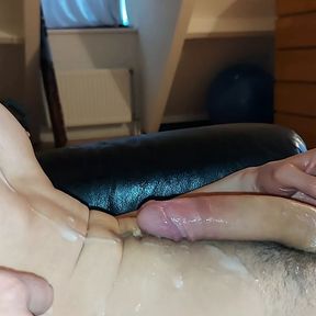 Wet slippery big edged cock