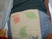 FTM Trans Boy Messes Diaper in Play Tent