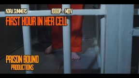First Hour In Her Prison Cell : Kora Summers Locked Up in Her Prison Cell Shackled and Barefoot 1080p - MOV