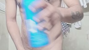 Indian desi man enjoy shower and masterbation show and cleaning
