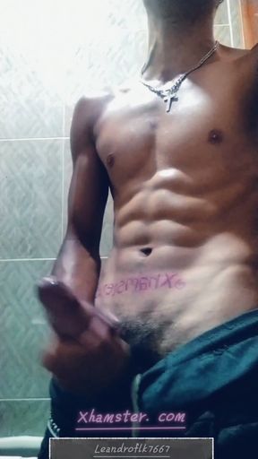 18-year-old guy masturbating, thick cock   Clip 1