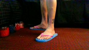 Cotton Candy Flip Flop Foot Fetish