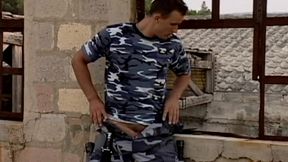 I Am a Young Muscle Soldier and I Jerk Off My Huge Cock Solo