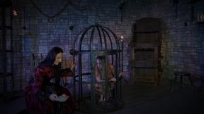 The Wild Maid Fina Is Kept in a Cage and Slimes Out of Her Mouth as She Greedily Eats Food From the Countess's Hand