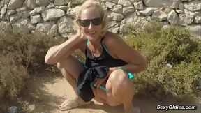 Big tits mature pissing compilation outdoor and in the shower