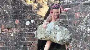FEMDOM MILF squirts in the ruins