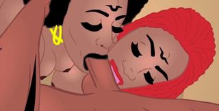 Fun Sexy Big Butt Ebony Threesome to Open a Portal
