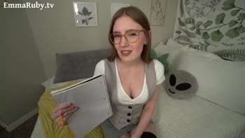 Emma Ruby's Study Session Seduction: POV Blowjob & Cumshot