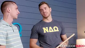 Stepbro Pledge Gets Hammered, Dripping Cum, Carter Woods Fucks Theo Brady Raw