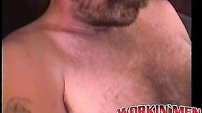 ”Hot bum driller pulls his shaft out & jerks off wildly”