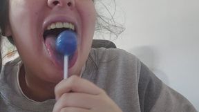 Sloppy Tongue Tease Sucking Hard Candy Like It's Your Cock With Eye Contact and Wet Sounds