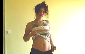 Shy mature wife with small empty saggy tits strips