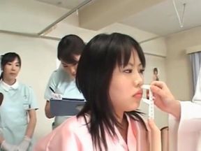 Asian cute patient gets pussy checked at the gynecologist