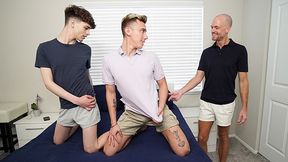 Family Pipe - Step Father Needs To Determine If His Sonny Or His Twunk Bf Has Nicer Elastic Arse