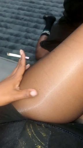 Goon fuel... Thick thighs in nylon