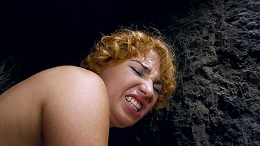 Cute curly redhead teen fucked in a cave!