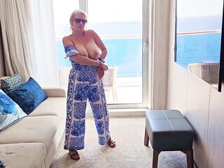 mother I'd like to fuck Aged Mom Housewife Rubbing her Large Boobs Twat on a Cruise Ship