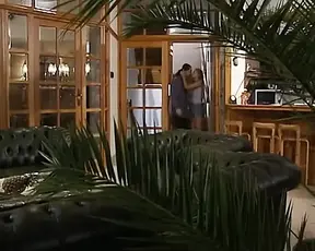 Blonde with long braids blows well on big dick