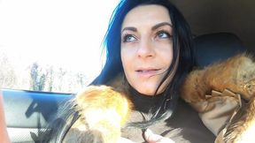 Wife Cheats With Hubby's Buddy: Outdoor Blowjob After Fur-Shop Visit