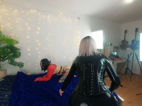 Backstage of Pretty Lesbian Fetish Girls Doing Sex Video. Positive Femdom, Sex Play, Latex Leather