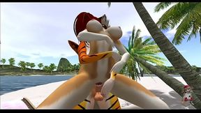 Beach fun and fuck with sexy fennec furry