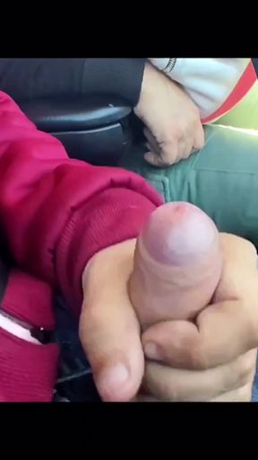 Public handjob almost caught, he likes to film me and watch me cum!   Clip 1
