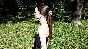 Showing Off My Gorgeous Ponytail Outside - SCENE 4 (4K - UHD 2160p MP4)