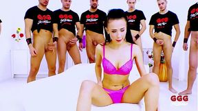 German MILF takes teen's big cock in wild gangbang