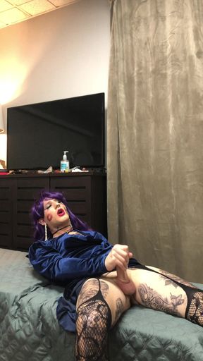 Extremely Hot Tatted Sissy Masturbation