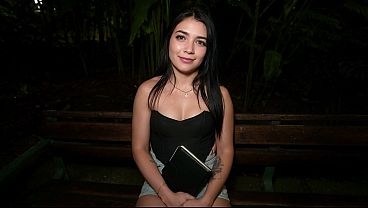 Picking Colombian Teen At Night