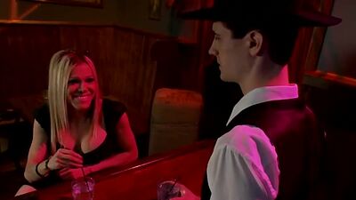 Blond shemale fucks bartender