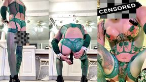 beauty cute trap tgirl, anal dildoing with toy, jerk off her tiny cock and cum a lot.