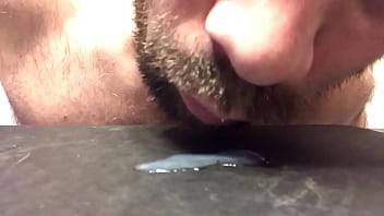 Playing with my cum before I swallow it
