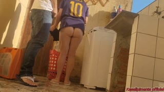 naughty married woman pays technician with her pussy