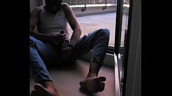 Morning wank at the window