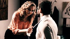 ”Buxxom petite blonde MILF avoids getting fired by fucking her boss”